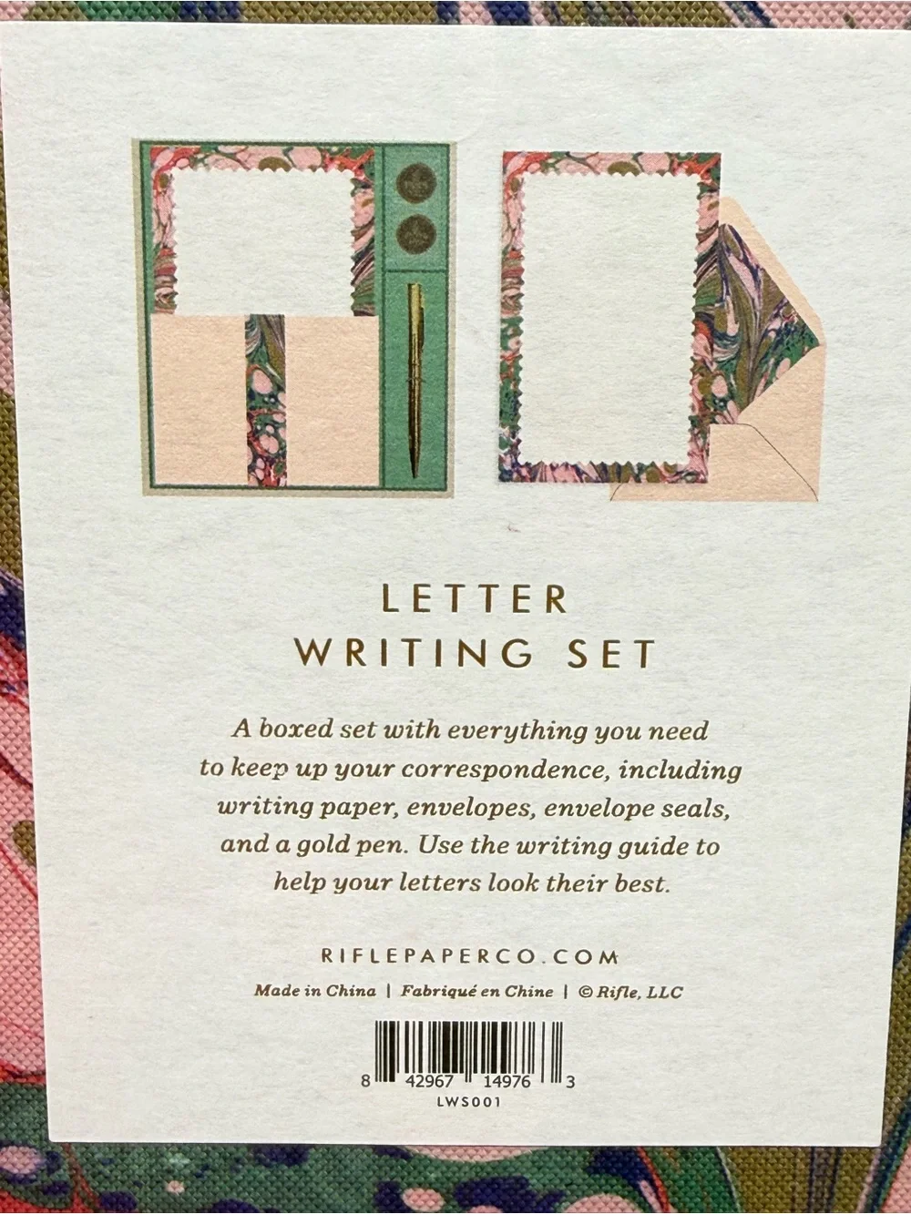 Rifle Paper Co. Florence Letter Writing Set Marble Stationery Boxed Set NWT